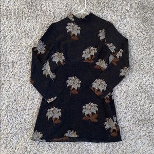 Stone Cold Fox Black Long Sleeve Mock Neck Mini Dress